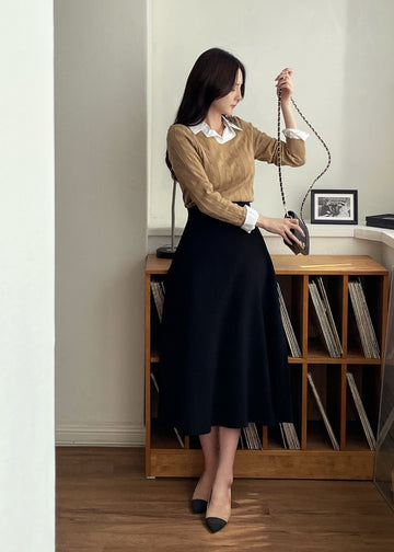 Naillo Layered Shirt Cable Knit